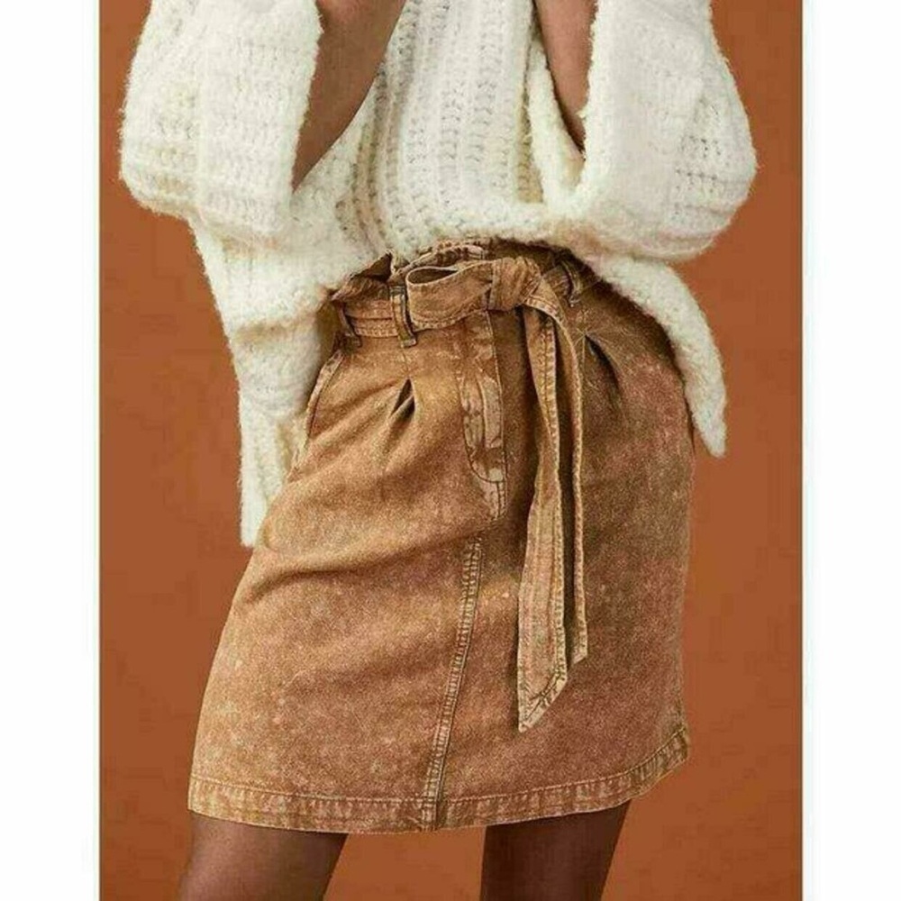 Pilcro & the Letterpress Paperbag Waist Mini Skirt
